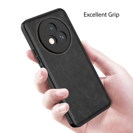 Mobizang Tux Leather Back Cover for Realme P3 PRO 5G | Slim Shockproof Camera Protection Bumper Case (Black)