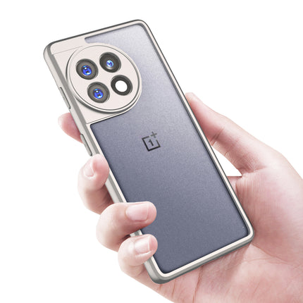 Mobizang Hawkeye Clear Back Cover for OnePlus 13R | Camera Lens Protector Shockproof Slim Clear Case Cover (Grey Sides)