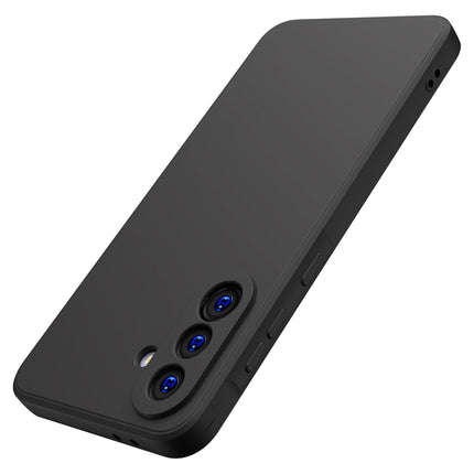Mobizang Matte Protective Lens Flexible Back Cover for Samsung Galaxy A16 | Slim Silicone with Soft Lining Shockproof Full Body Bumper Case (Black)