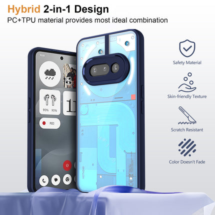 Mobizang Hawkeye Clear Back Cover for Nothing Phone 3A 5G | Camera Lens Protector Shockproof Slim Clear Case Cover (Blue Sides)