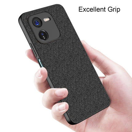 Mobizang Soft Full Fabric Protective Back Case Cover for IQOO Z9X | Shockproof Slim Hard Anti Slip Back Case (Black)