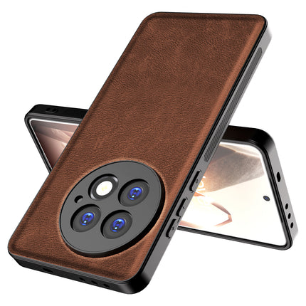 Mobizang Tux Leather Back Cover for OnePlus 13 | Slim Shockproof Camera Protection Bumper Case (Brown)