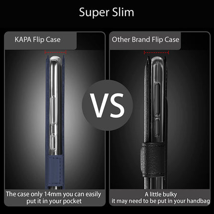 Kapa Noble Slim Magnetic Leather Flip Case Cover for Nothing Phone 2A | Card Holder Stand Flip Wallet Case (Blue)
