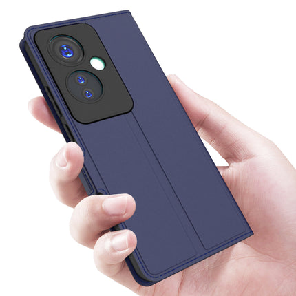 Kapa Noble Slim Magnetic Leather Flip Case Cover for OPPO F25 Pro (5G) | Card Holder Stand Flip Wallet Case (Blue)