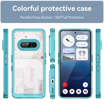 Mobizang Unicorn Acrylic Clear Back Cover For Nothing Phone 3A 5G | Slim Shockproof [Military Grade Protection] Hybrid Bumper Case (Blue Sides)