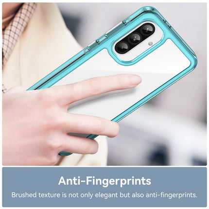 Mobizang Unicorn Acrylic Clear Back Cover For Samsung Galaxy A36 | Slim Shockproof [Military Grade Protection] Hybrid Bumper Case (Blue Sides)
