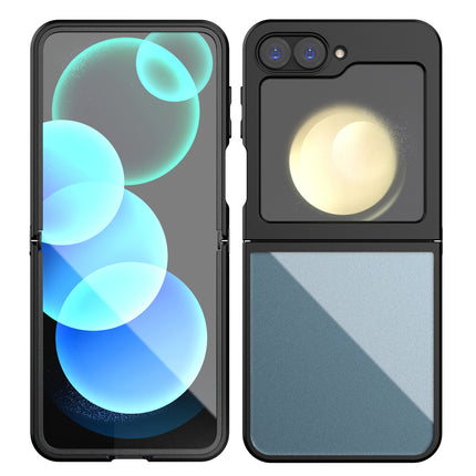 Mobizang Hawkeye Clear Back Cover for Samsung Galaxy Z Flip 6 | Camera Lens Protector Shockproof Slim Clear Case Cover (Black)