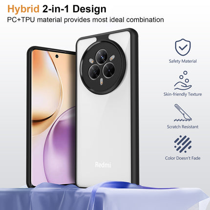 Mobizang Hawkeye Clear Back Cover for Realme 14 Pro 5G | Camera Lens Protector Shockproof Slim Clear Case Cover (Black Sides)