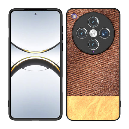 Mobizang Soft Fabric & Leather Hybrid Protective Back Cover for Oppo Find X8 Pro | Shockproof Slim Hard Anti Slip Back Case (Brown)