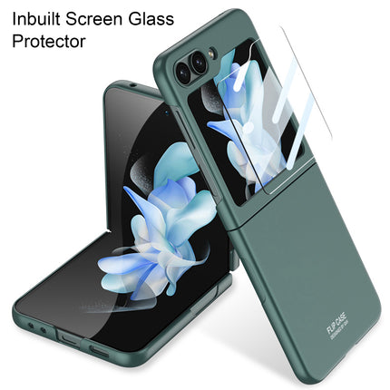 Mobizang Ultra Thin Back Case for Samsung Galaxy Flip6 / Z Flip 6 | With [Inbuilt Glass]  Full Body Protection Hard Back Cover (Green)