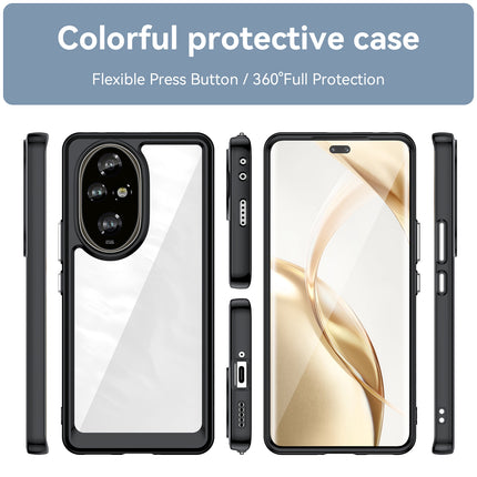Mobizang Unicorn Acrylic Clear Back Cover For Honor 200 Pro (5G) | Slim Shockproof [Military Grade Protection] Hybrid Bumper Case (Black Sides)