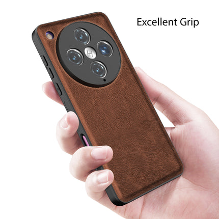 Mobizang Tux Leather Back Cover for Oppo Find X8 Pro | Slim Shockproof Camera Protection Bumper Case (Brown)