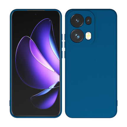 Mobizang Matte Protective Lens Flexible Back Cover for Oppo Reno 13 Pro | Slim Silicone with Soft Lining Shockproof Full Body Bumper Case (Blue)