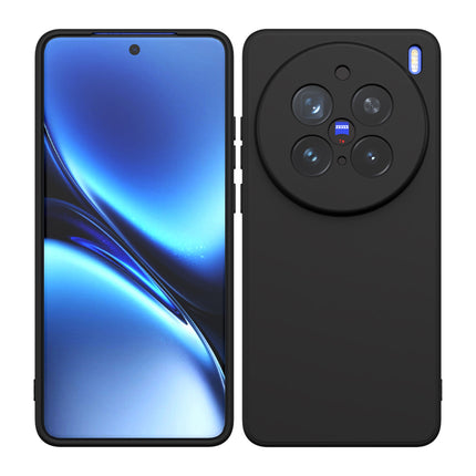 Mobizang Matte Protective Lens Flexible Back Cover for Vivo X200 Pro (5G) | Slim Silicone with Soft Lining Shockproof Full Body Bumper Case (Black)