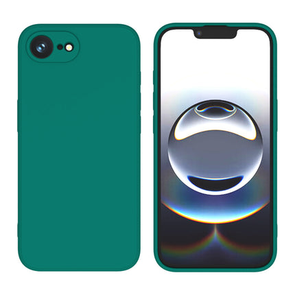 Mobizang Matte Protective Lens Flexible Back Cover for Apple iPhone 16E | Slim Silicone with Soft Lining Shockproof Full Body Bumper Case (Green)