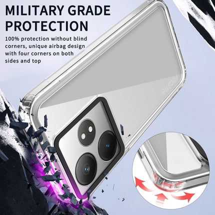 Mobizang Warrior Acrylic Clear Back Cover For Realme GT 6 / GT 6T | Slim Shockproof [Military Grade Protection] Hybrid Bumper Case (Transparent Sides)