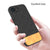 Mobizang Soft Fabric & Leather Hybrid Protective Back Cover for Apple iPhone 16E | Shockproof Slim Hard Anti Slip Back Case (Black,Brown)
