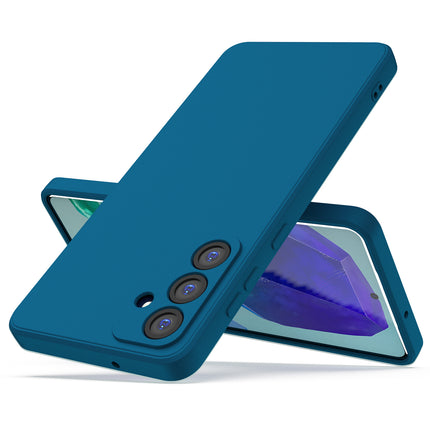 Mobizang Matte Protective Lens Flexible Back Cover for Samsung Galaxy M55 / F55 | Slim Silicone with Soft Lining Shockproof Full Body Bumper Case (Blue)