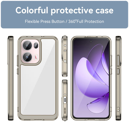 Mobizang Unicorn Acrylic Clear Back Cover For Oppo Reno 13 Pro 5G | Slim Shockproof [Military Grade Protection] Hybrid Bumper Case (Grey Sides)