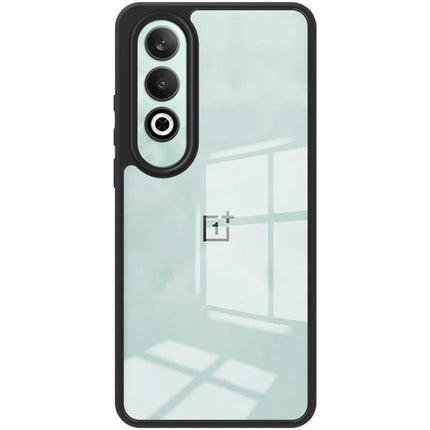 Mobizang Hawkeye Clear Back Cover for OnePlus Nord CE 4 | Camera Lens Protector Shockproof Slim Clear Case Cover (Black)