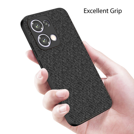 Mobizang Soft Full Fabric Protective Back Case Cover for Oppo Reno 13 5G | Shockproof Slim Hard Anti Slip Back Case (Black)