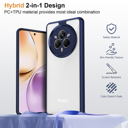 Mobizang Hawkeye Clear Back Cover for Realme 14 Pro 5G | Camera Lens Protector Shockproof Slim Clear Case Cover (Blue Sides)