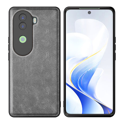 Mobizang Tux Leather Back Cover for Vivo V40E / iQOO Z9S | Slim Shockproof Camera Protection Bumper Case (Grey)