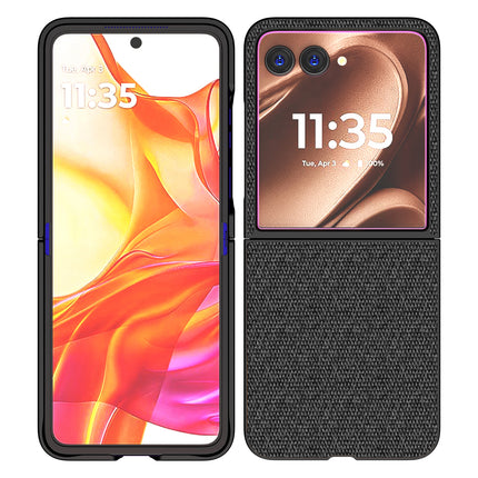 Mobizang Soft Full Fabric Protective Back Case Cover for Motorola Razr 50 Ultra | Shockproof Slim Hard Anti Slip Back Case (Black)