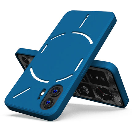Kapa Matte Protective Lens Flexible Back Cover for Nothing Phone 2 | Slim Silicone with Soft Lining Shockproof Full Body Bumper Case (Blue)