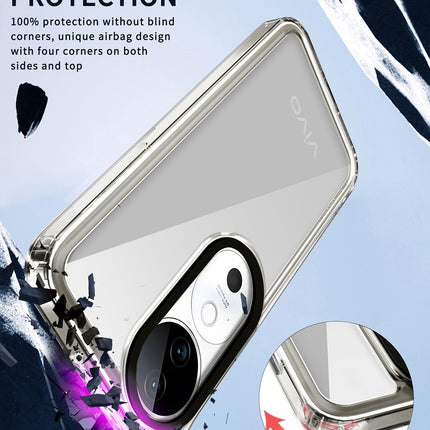 Mobizang Warrior Acrylic Clear Back Cover For Vivo V31 (5G) | Slim Shockproof [Military Grade Protection] Hybrid Bumper Case (Grey Sides)