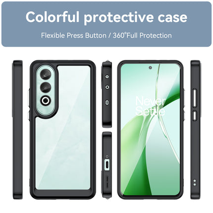 Mobizang Unicorn Acrylic Clear Back Cover For OnePlus Nord CE 4 | Slim Shockproof [Military Grade Protection] Hybrid Bumper Case (Black Sides)