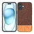 Mobizang Soft Fabric & Leather Hybrid Protective Back Cover for Apple iPhone 16 | Shockproof Slim Hard Anti Slip Back Case (Brown)