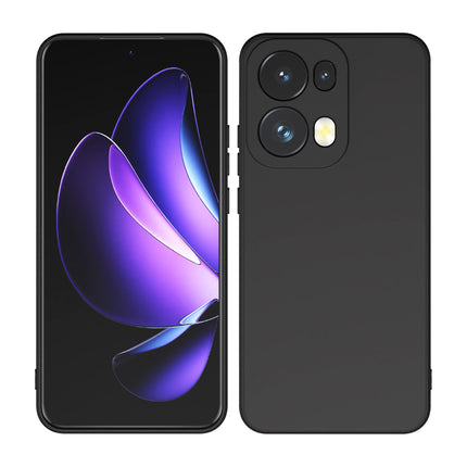 Mobizang Matte Protective Lens Flexible Back Cover for Oppo Reno 13 Pro | Slim Silicone with Soft Lining Shockproof Full Body Bumper Case (Black)