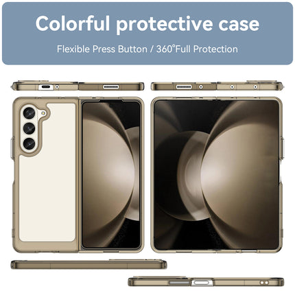 Mobizang Unicorn Acrylic Clear Back Cover For Samsung Galaxy Z Fold 6 | Slim Shockproof [Military Grade Protection] Hybrid Bumper Case (Grey Sides)