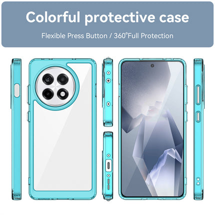 Mobizang Unicorn Acrylic Clear Back Cover For OnePlus 13R | Slim Shockproof [Military Grade Protection] Hybrid Bumper Case (Blue Sides)