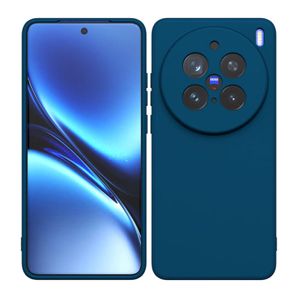 Mobizang Matte Protective Lens Flexible Back Cover for Vivo X200 Pro (5G) | Slim Silicone with Soft Lining Shockproof Full Body Bumper Case (Blue)