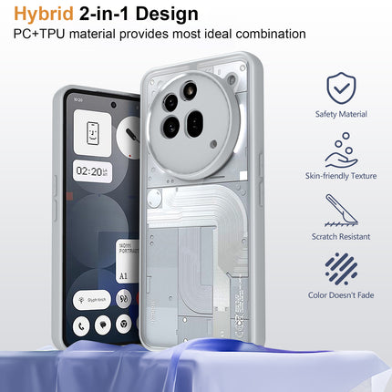 Mobizang Hawkeye Clear Back Cover for Nothing Phone 3A Pro | Camera Lens Protector Shockproof Slim Clear Case Cover (Grey Sides)