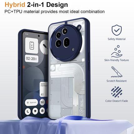 Mobizang Hawkeye Clear Back Cover for Nothing Phone 3A Pro | Camera Lens Protector Shockproof Slim Clear Case Cover (Blue Sides)