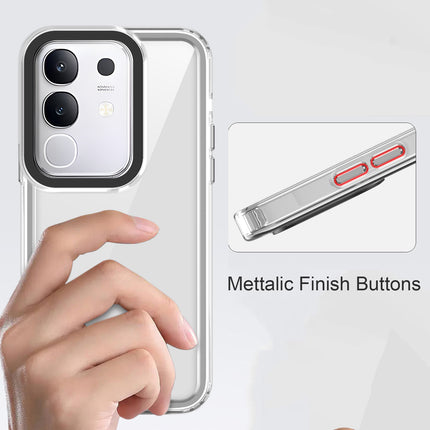 Mobizang Warrior Acrylic Clear Back Cover For Vivo T4X 5G | Slim Shockproof [Military Grade Protection] Hybrid Bumper Case (Clear Sides)