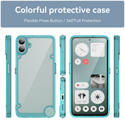 Mobizang Unicorn Acrylic Clear Back Cover For Nothing CMF Phone 1 | Slim Shockproof [Military Grade Protection] Hybrid Bumper Case (Blue Sides)