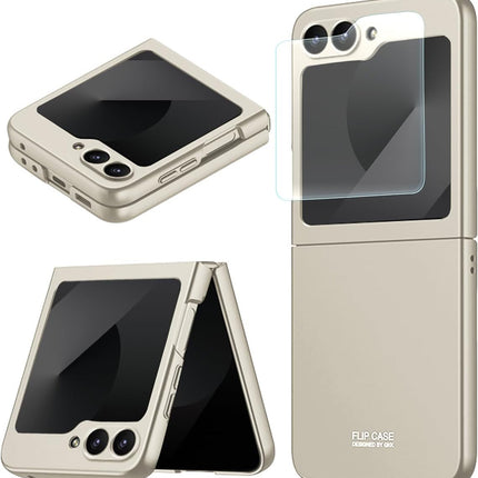 Mobizang Ultra Thin Back Case for Samsung Galaxy Flip6 / Z Flip 6 | with [Inbuilt Glass] Full Body Protection Hard Back Cover (Titanium)