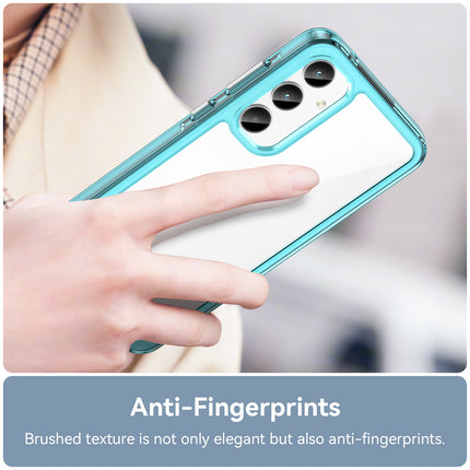 Mobizang Unicorn Acrylic Clear Back Cover For Samsung Galaxy A35 (5G) | Slim Shockproof [Military Grade Protection] Hybrid Bumper Case (Blue Sides)