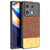 Mobizang Soft Fabric & Leather Hybrid Protective Back Cover for Poco X6 Neo (5G) | Shockproof Slim Hard Anti Slip Back Case (Brown)