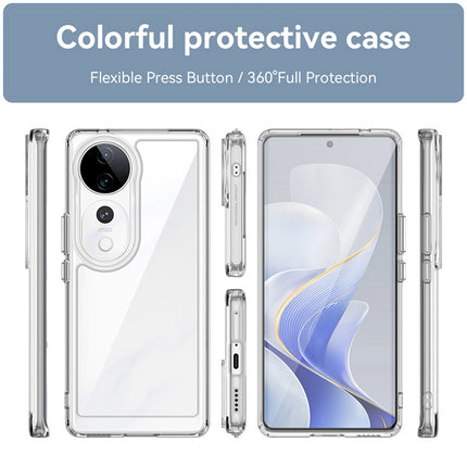 Mobizang Unicorn Acrylic Clear Back Cover For Vivo V40 / Vivo V40 Pro (5G) | Slim Shockproof [Military Grade Protection] Hybrid Bumper Case (Clear Sides)