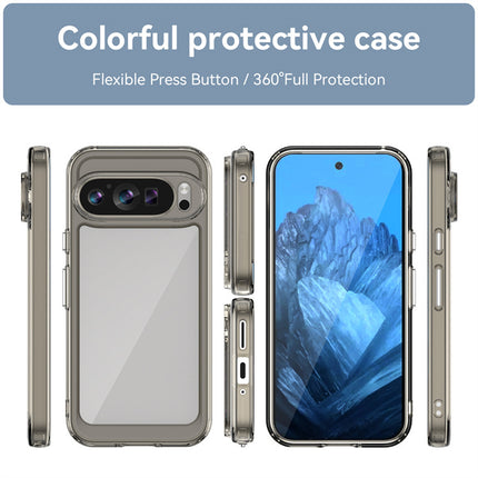Mobizang Unicorn Acrylic Clear Back Cover For Pixel 9 PRO | Slim Shockproof [Military Grade Protection] Hybrid Bumper Case (Grey Sides)