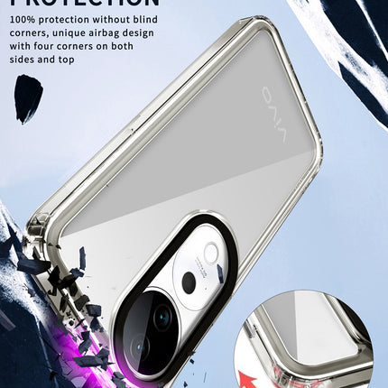 Mobizang Warrior Acrylic Clear Back Cover For Vivo V31 Pro (5G) | Slim Shockproof [Military Grade Protection] Hybrid Bumper Case (Grey Sides)