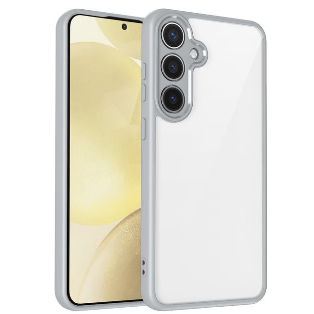 Mobizang Hawkeye Clear Back Cover for Samsung Galaxy A56 | Camera Lens Protector Shockproof Slim Clear Case Cover (Grey Sides)