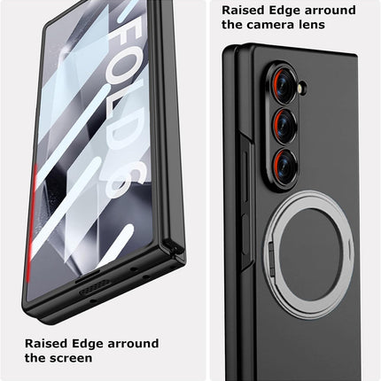 Mobizang Ultra Thin Magsafe Ring Back Case for Samsung Galaxy Z Fold 6 | Shockproof Slim Hard Protective Cover (Black)