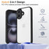 Mobizang Hawkeye Clear Back Cover for Apple iPhone 16 | Camera Lens Protector Shockproof Slim Clear Case Cover (Black Sides)