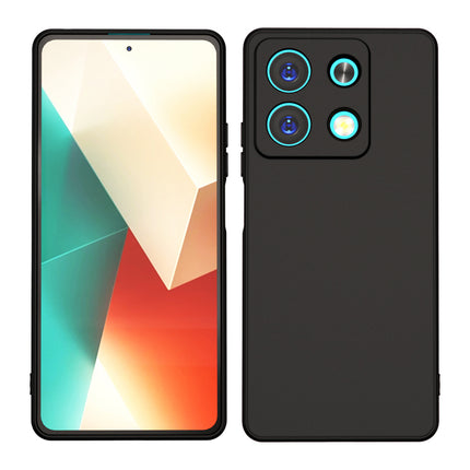 Mobizang Matte Protective Lens Flexible Back Cover for Redmi Note 13 | Slim Silicone with Soft Lining Shockproof Full Body Bumper Case (Black)